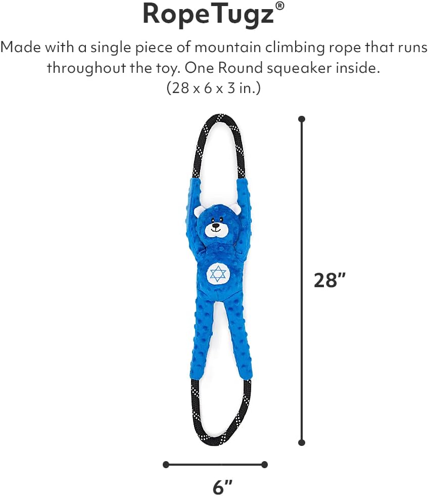 ZippyPaws Hanukkah Ropetugz Bear Dog Toy