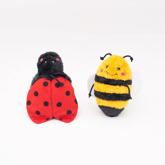 ZippyPaws Crinkle Bee and Ladybug 2-Pack