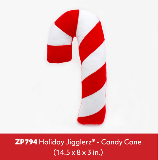 ZippyPaws Holiday Jigglerz Candy Cane