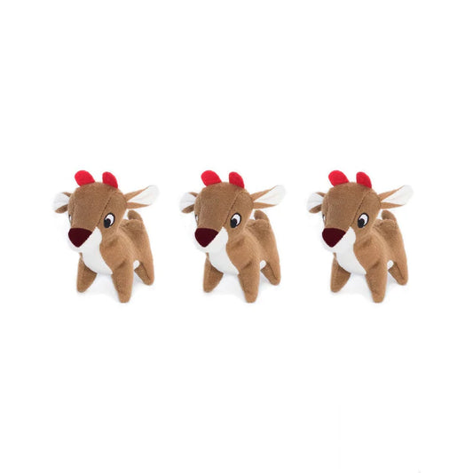ZippyPaws Holiday Reindeer Mini's 3-Pack