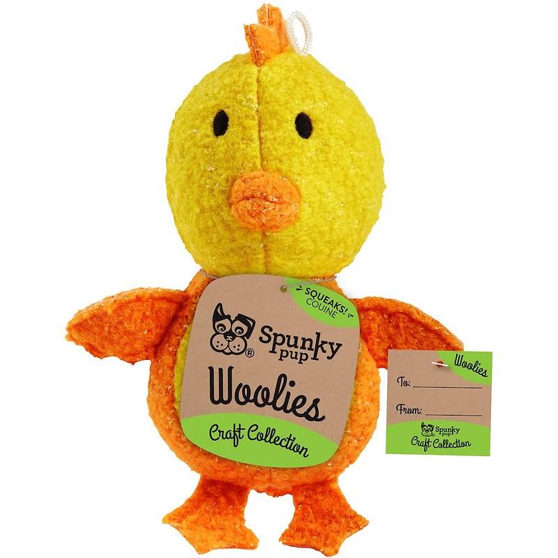 Spunky Pup Woolies Plush Dog Toy Chicken