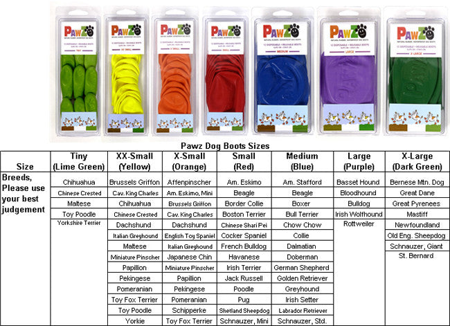 Pawz Dog Boots Assorted, Original Colors