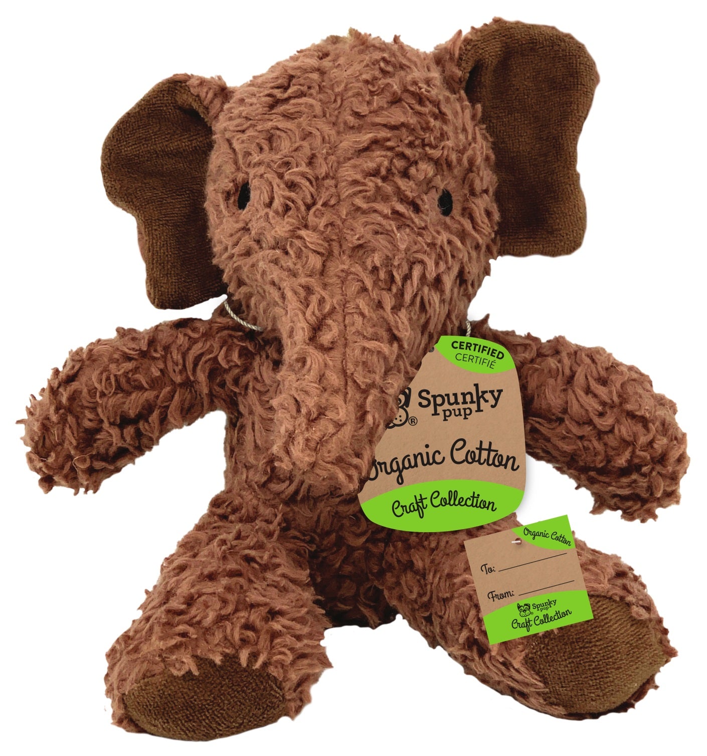 Spunky Pup Organic Cotton Plush Dog Toy Elephant