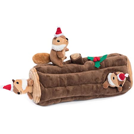 ZippyPaws Zippy Burrow Holiday Yule Log