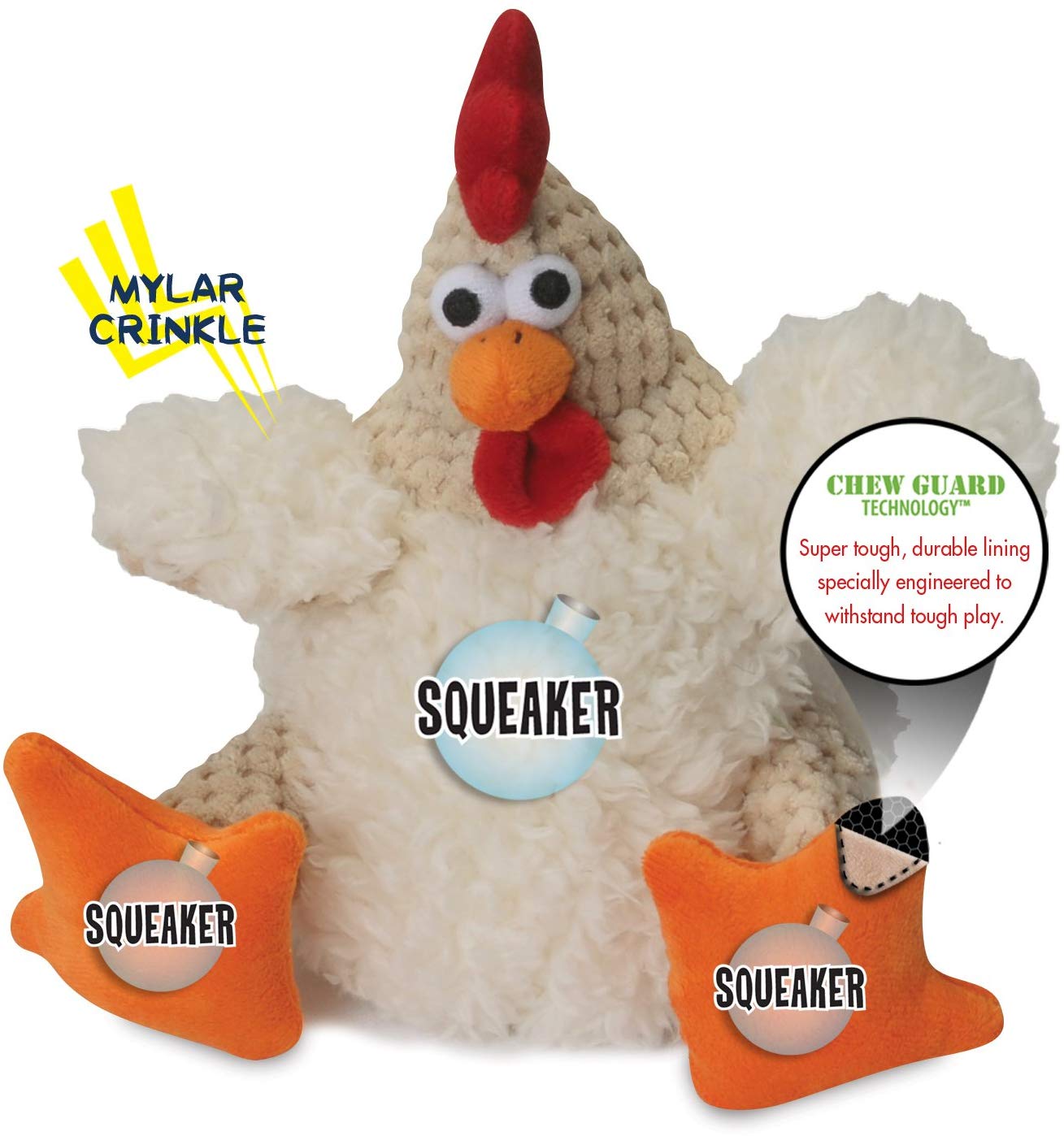 GoDog Checkers Fat Rooster Assorted Sizes