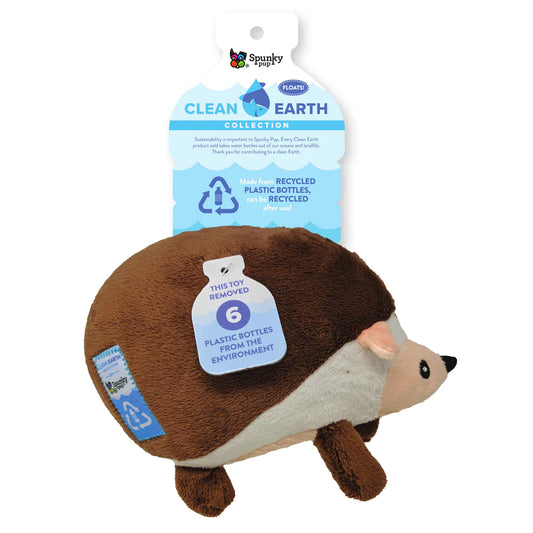 Clean Earth Plush Dog Toy Hedgehog