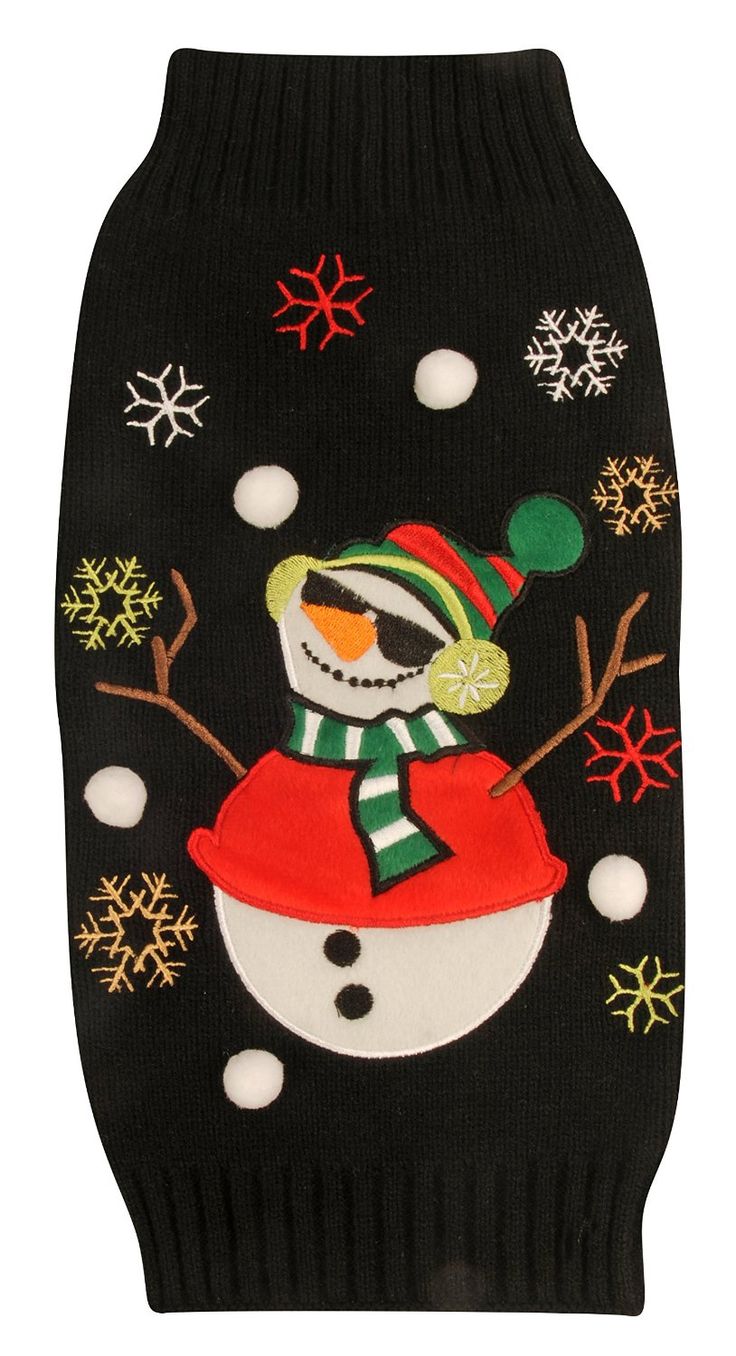 Worldwise Ugly Holiday Black Snowman Sweater