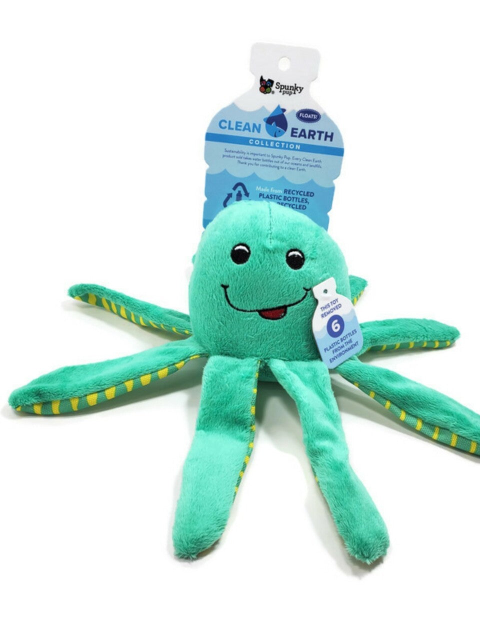 Clean Earth Plush Dog Toy Octopus