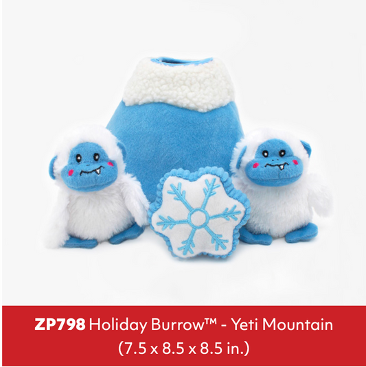 ZippyPaws Christmas Yeti Mountain Burrow Dog Toy