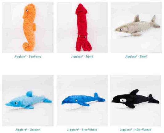 ZippyPaws Jigglerz Ocean Dog Toys