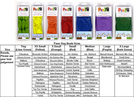 Pawz Dog Boots Assorted, Original Colors